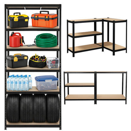 Metalreol med 5 hylder - 220x100x45cm bærer op til 1000kg