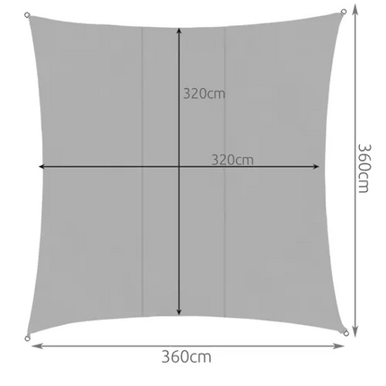 Solsejl 3.6x3.6m – Effektiv Beskyttelse mod Sol og Regn
