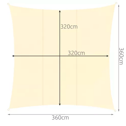 Solsejl 3.6x3.6m – Effektiv Beskyttelse mod Sol og Regn