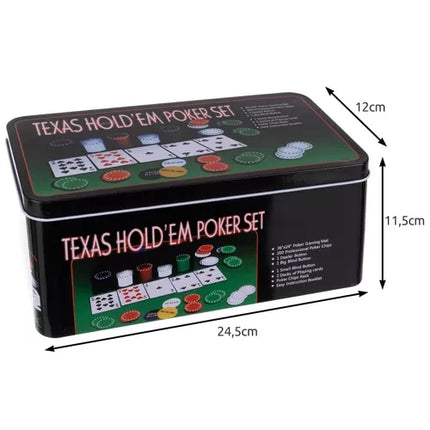 Komplet Poker Sæt med 200 Chips i Metalæske – Perfekt til Spilaftener
