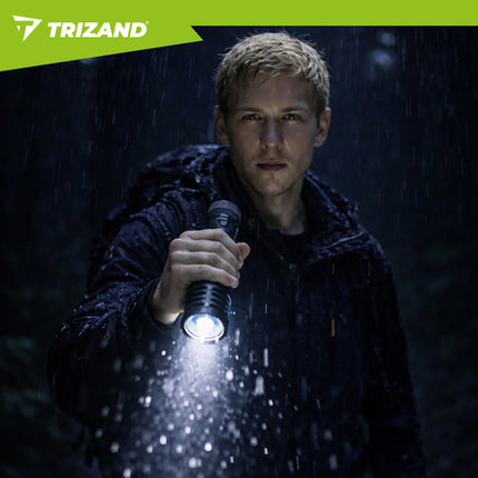 Taktisk LED lommelygte 1500 lumen med zoom og powerbank funktion