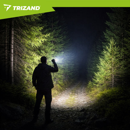Taktisk LED lommelygte 1500 lumen med zoom og powerbank funktion