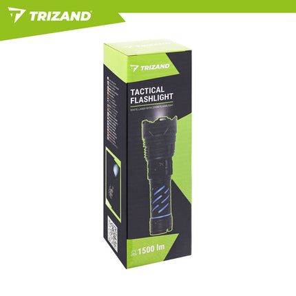 Taktisk LED lommelygte 1500 lumen med zoom og powerbank funktion