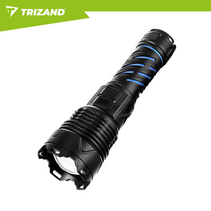Taktisk LED lommelygte 1500 lumen med zoom og powerbank funktion