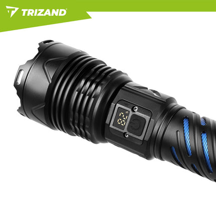 Taktisk LED lommelygte 1500 lumen med zoom og powerbank funktion
