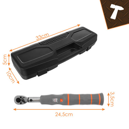 Momentnøgle 1/4" 2-26 Nm med ratschehoved og kalibreringscertifikat