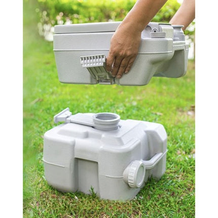 Bærbart campingtoilet med 20L affaldstank og 12L vandtank