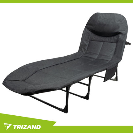 Folding Camp Bed med Madras og Justerbar Hovedstøtte