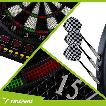 Elektronisk dartskive med LED-display og 27 spil
