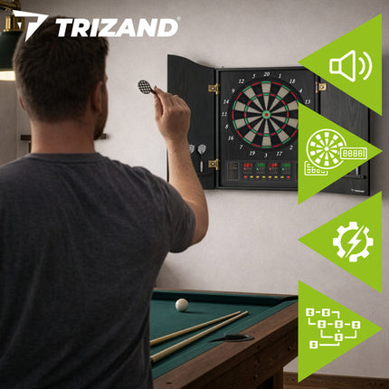 Elektronisk dartskive med 27 spil og automatisk scoring