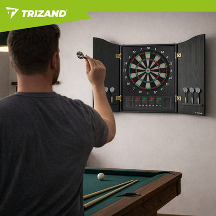 Elektronisk dartskive med 27 spil og automatisk scoring