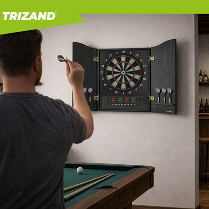 Elektronisk dartskive med 27 spil og automatisk scoring
