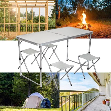Camping Sæt - Bord + 4 Stole til Familieudflugter