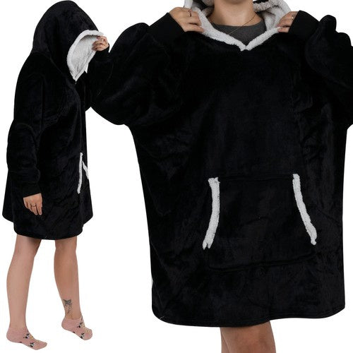 BIG XXL Oversize Blanket Sweatshirt – Komfortabel og Varme i Sort