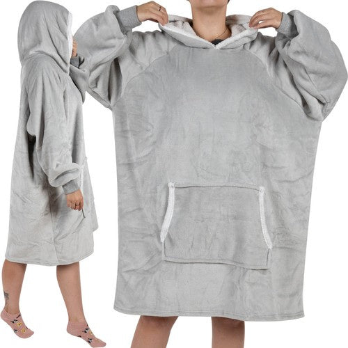 BIG XXL Oversize Blanket Sweatshirt i Grå – Komfortabel og Varme