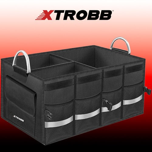 Bagagerumsorganizer 50 liter med låg – bilorganizer i Oxford 600D med stiv bund og velcrolukning