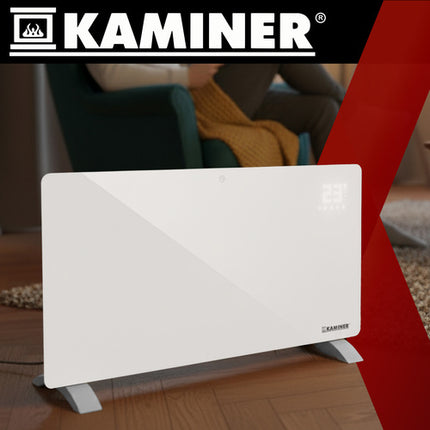 Elegant elektrisk glasradiator med WiFi kontrol og effektiv varme