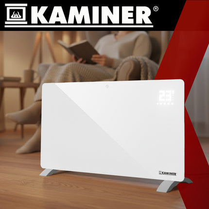Elegant elektrisk glasradiator med WiFi kontrol og effektiv varme
