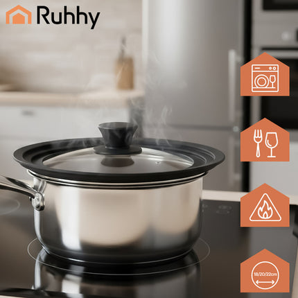 3-i-1 silikon låg til gryder og pander 18/20/22 cm