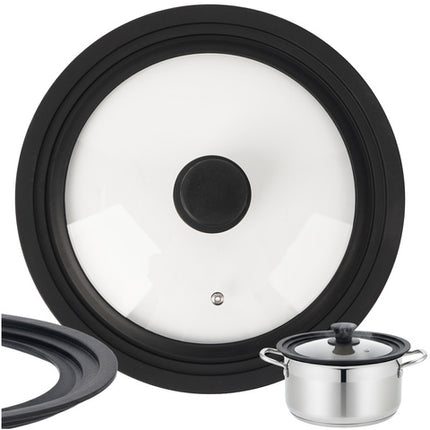 3-i-1 universallåg med silikonekant til gryder og pander