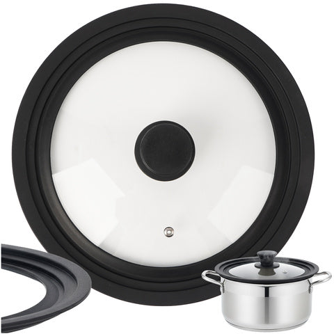 3-i-1 universallåg med silikonekant til gryder og pander