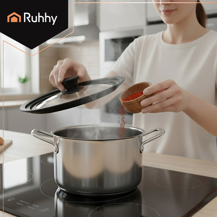 3-i-1 universallåg med silikonekant til gryder og pander