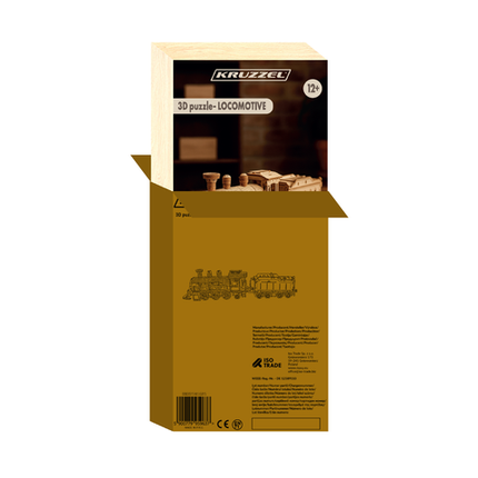3D Puslespil - Damplokomotiv med 282 dele til kreative sjæle
