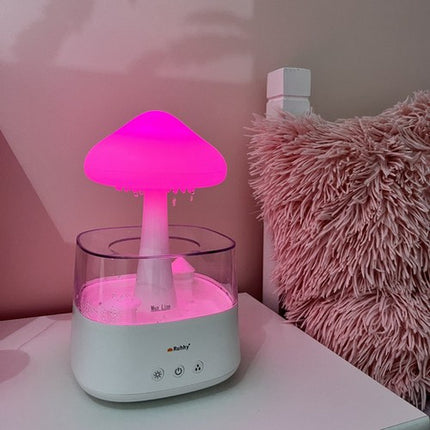 Humidifier med LED Natlampe og Regn Effekt – Skab Hyggelig Atmosfære