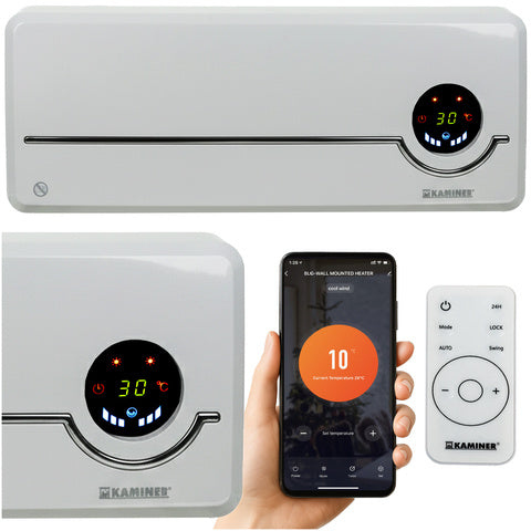 Effektiv elektrisk vægvarmer med WiFi og fjernbetjening