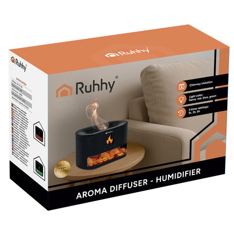 Aroma diffuser med LED ild effekt og 250ml kapacitet