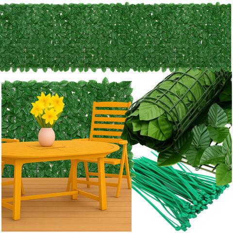 Kunstig hækkemåtte til altan 5x0,5m - holdbar og vejrbestandig