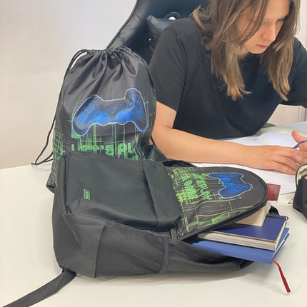 Gamer Rygsæk med Sko- og PE Taske – 22L Kapacitet og Ergonomisk Design