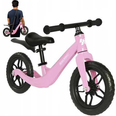 Balancecykel til børn i pink med justerbart sæde