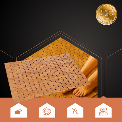 Bamboo anti-slip badeværelsesmåtte med hurtig tørring