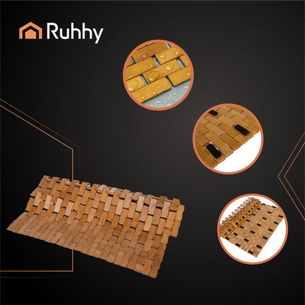 Bamboo anti-slip badeværelsesmåtte med hurtig tørring