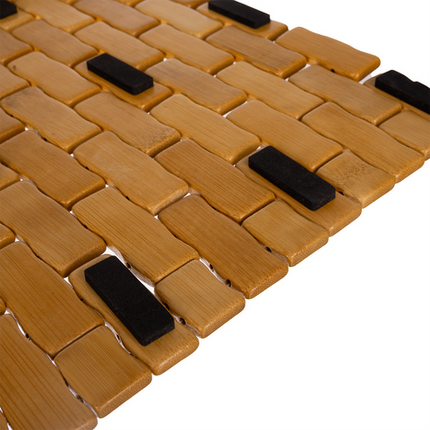 Bamboo anti-slip badeværelsesmåtte med hurtig tørring