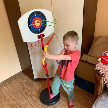 2-i-1 Basketball og Skydespil Sæt med Justerbar Højde – Sjov for Børn