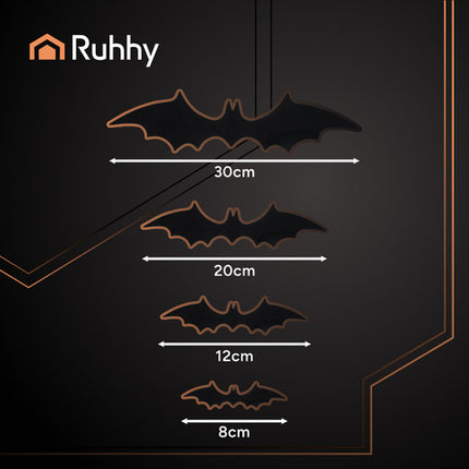 3D flagermus dekoration - 56 stk. til Halloween og fest
