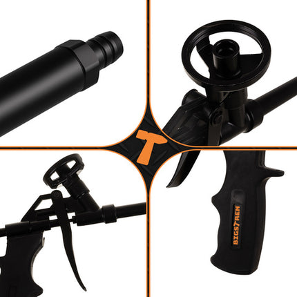 Montagepistol til skum med justerbar dispenser og ergonomisk design