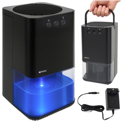 Kompakt affugter med LED lys og timer til hjemmet