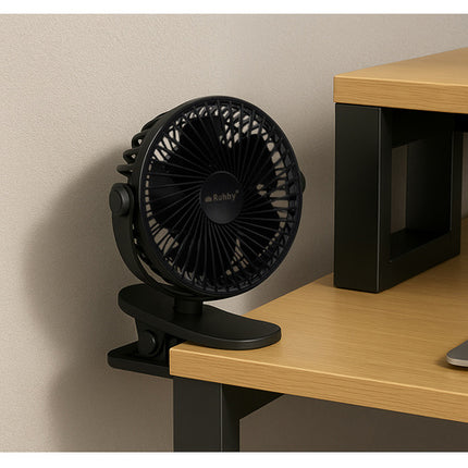 Trådlig bordventilator med klips og 360° justering