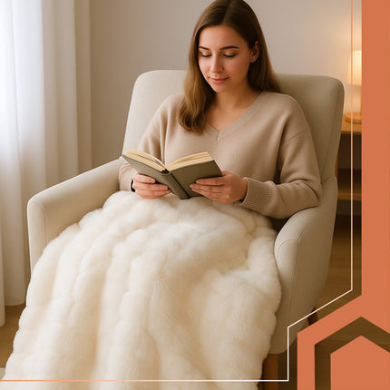 Ruhhy 160x100 cm hvid plaid - blød og holdbar