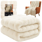 Ruhhy 160x100 cm hvid plaid - blød og holdbar