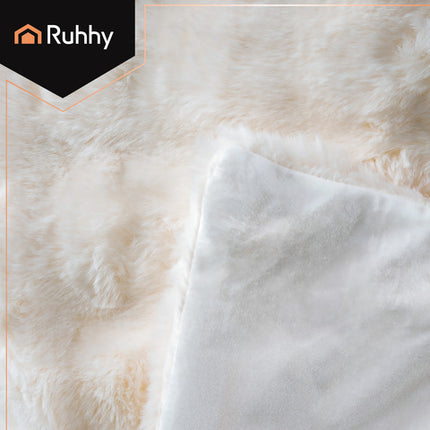 Ruhhy 160x100 cm hvid plaid - blød og holdbar