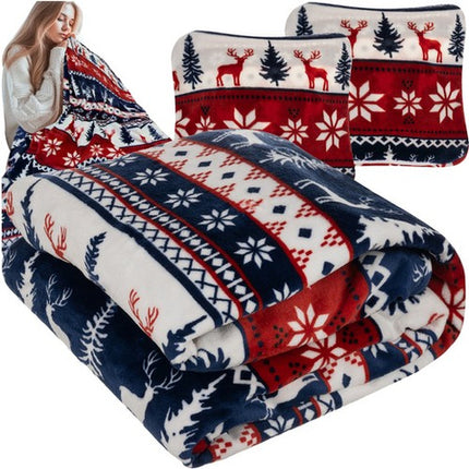 Tykt og Blødt Jule Tæppe 160x200 cm – Perfekt til Seng eller Sofa