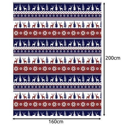 Tykt og Blødt Jule Tæppe 160x200 cm – Perfekt til Seng eller Sofa