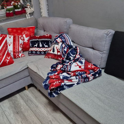 Tykt og Blødt Jule Tæppe 160x200 cm – Perfekt til Seng eller Sofa