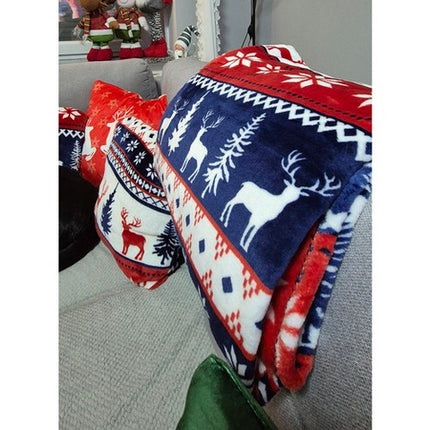 Tykt og Blødt Jule Tæppe 160x200 cm – Perfekt til Seng eller Sofa