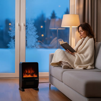 Blazeo 2000W elektrisk varmeblæser med flammeeffekt