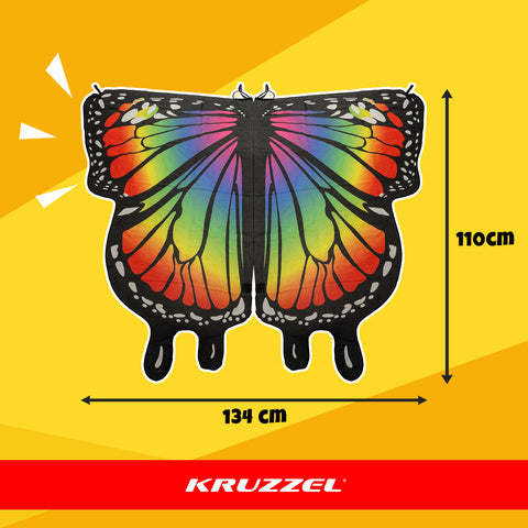 Børne kostume med sommerfuglevinger og tilbehør